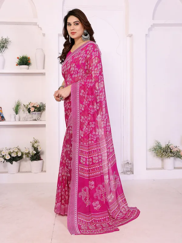 Printed_Georgette_Saree_With_UnStitched_Blouse_Piece_(PINK)