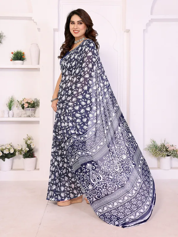 Printed_Georgette_Saree_With_UnStitched_Blouse_Piece_(BLUE)
