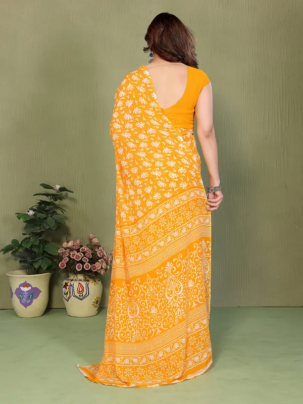 Printed_Georgette_Saree_With_UnStitched_Blouse_Piece_(YELLOW)