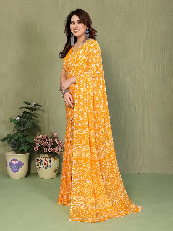 Printed_Georgette_Saree_With_UnStitched_Blouse_Piece_(YELLOW)
