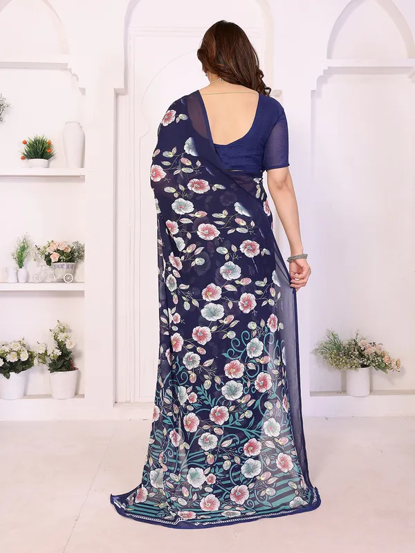 Printed_Georgette_Saree_With_UnStitched_Blouse_Piece_(BLUE)