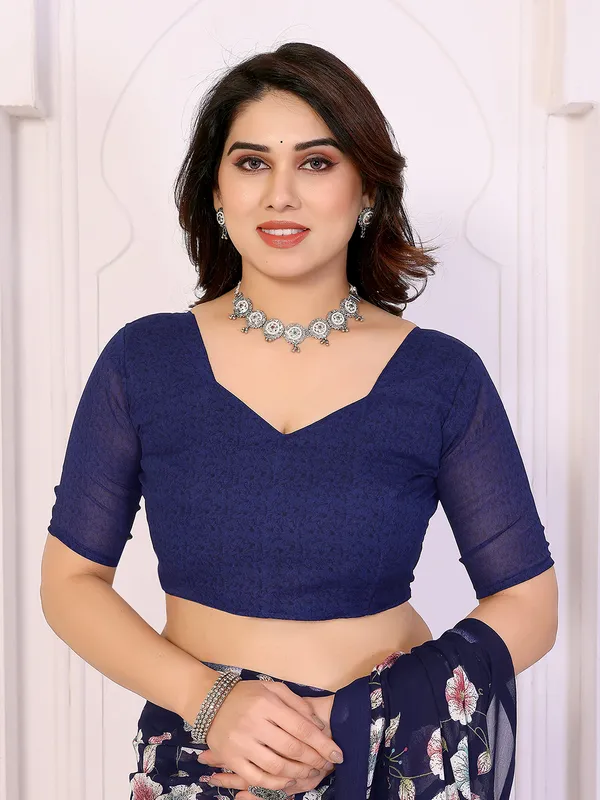 Printed_Georgette_Saree_With_UnStitched_Blouse_Piece_(BLUE)
