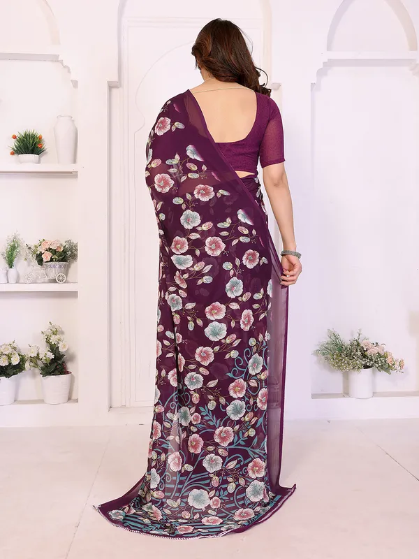 Printed_Georgette_Saree_With_UnStitched_Blouse_Piece_(WINE)
