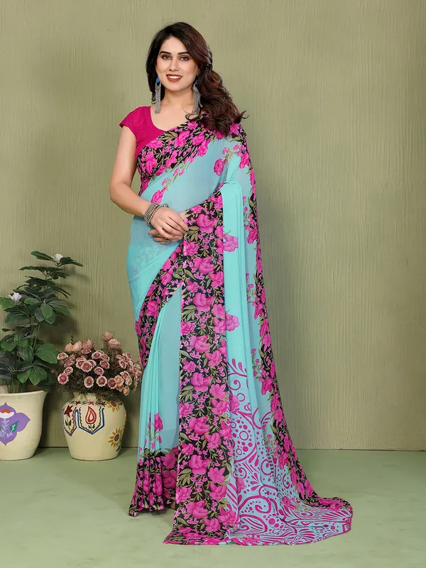 Printed_Georgette_Saree_With_UnStitched_Blouse_Piece_(SKY_BLUE)