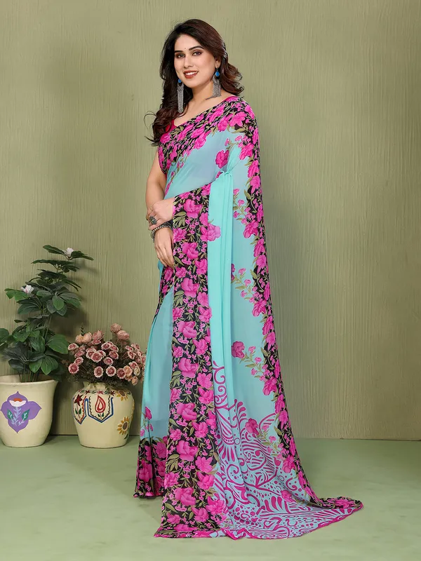 Printed_Georgette_Saree_With_UnStitched_Blouse_Piece_(SKY_BLUE)