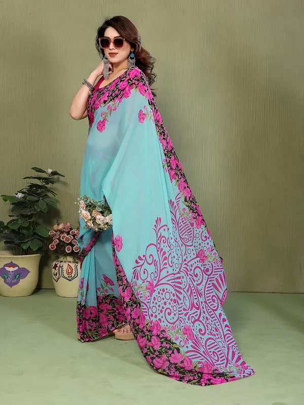 Printed_Georgette_Saree_With_UnStitched_Blouse_Piece_(SKY_BLUE)