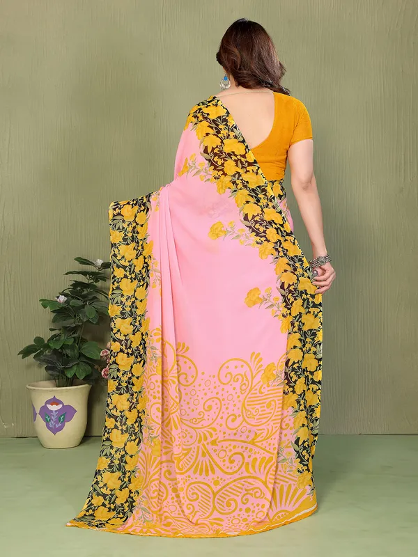 Printed_Georgette_Saree_With_UnStitched_Blouse_Piece_(PINK)