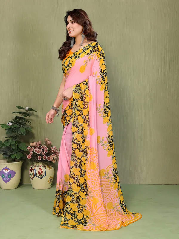 Printed_Georgette_Saree_With_UnStitched_Blouse_Piece_(PINK)
