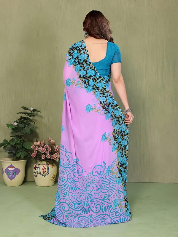 Printed_Georgette_Saree_With_UnStitched_Blouse_Piece_(PURPLE)