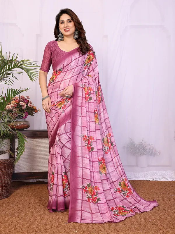 Printed_Georgette_Saree_With_UnStitched_Blouse_Piece_(PINK)