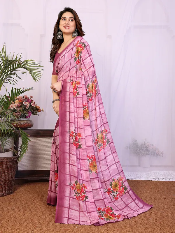 Printed_Georgette_Saree_With_UnStitched_Blouse_Piece_(PINK)