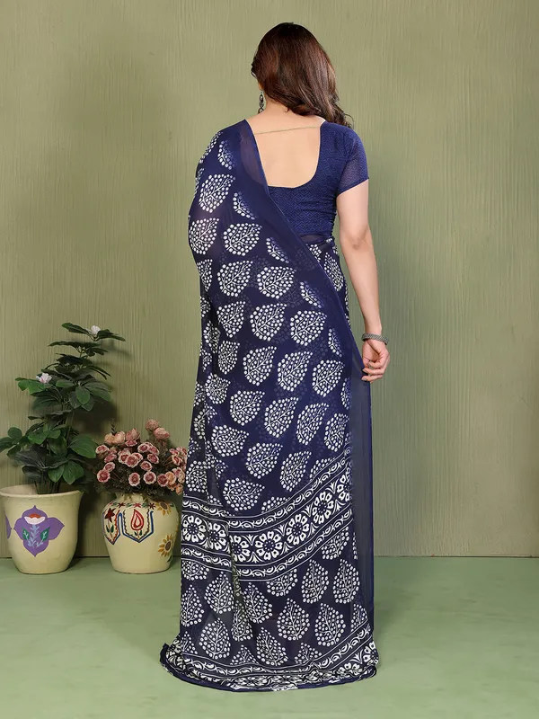 Printed_Georgette_Saree_With_UnStitched_Blouse_Piece_(BLUE)