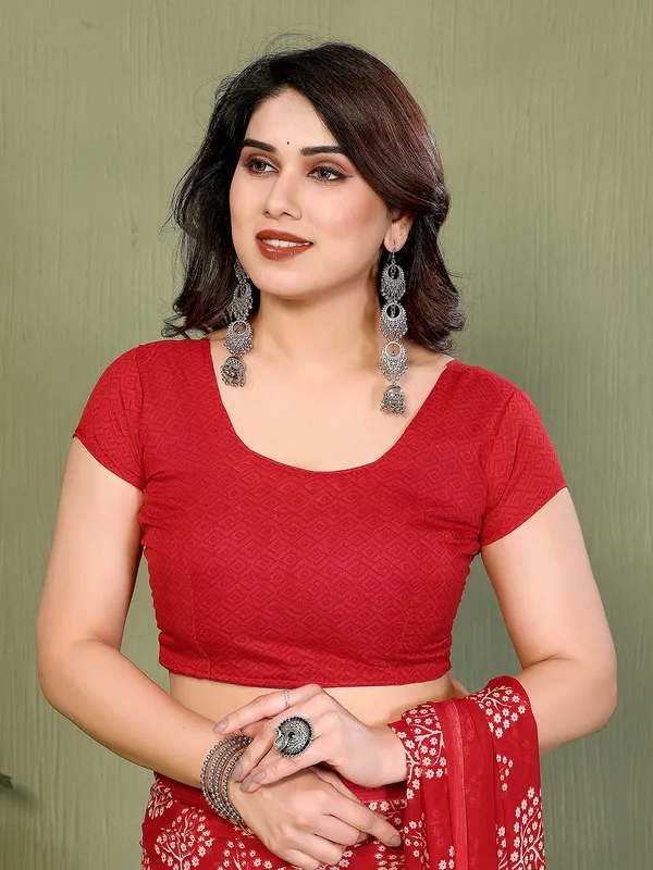 Printed_Georgette_Saree_With_UnStitched_Blouse_Piece_(RED)