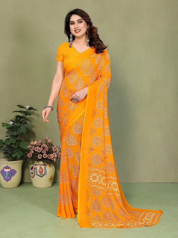 Printed_Georgette_Saree_With_UnStitched_Blouse_Piece_(YELLOW)