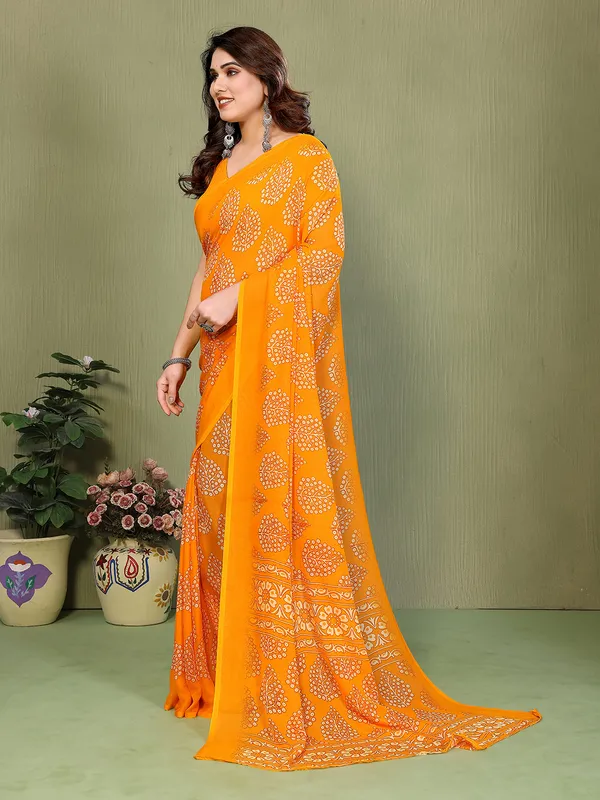 Printed_Georgette_Saree_With_UnStitched_Blouse_Piece_(YELLOW)