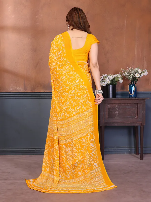 Printed_Georgette_Saree_With_UnStitched_Blouse_Piece_(Yellow)