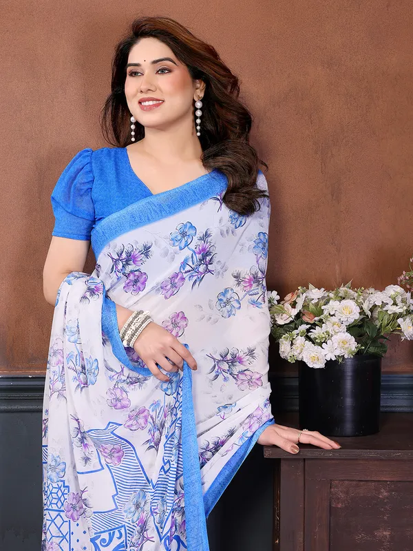 Printed_Georgette_Saree_With_UnStitched_Blouse_Piece_(Blue)