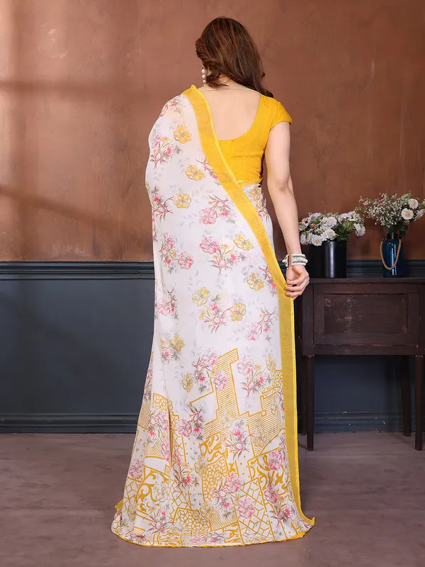 Printed_Georgette_Saree_With_UnStitched_Blouse_Piece_(Yellow)