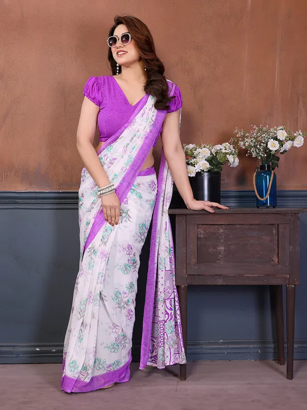 Printed_Georgette_Saree_With_UnStitched_Blouse_Piece_(Purple)