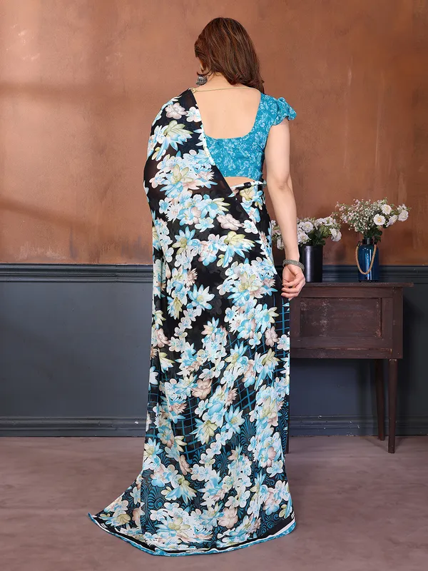 Printed_Georgette_Saree_With_UnStitched_Blouse_Piece_(Blue)