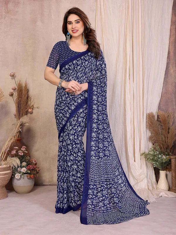 Printed_Georgette_Saree_With_UnStitched_Blouse_Piece_(Blue)