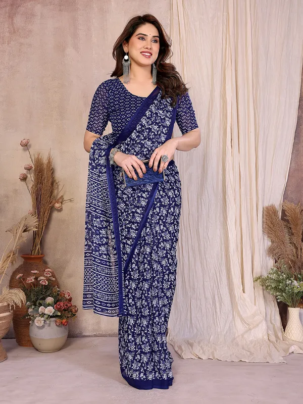 Printed_Georgette_Saree_With_UnStitched_Blouse_Piece_(Blue)