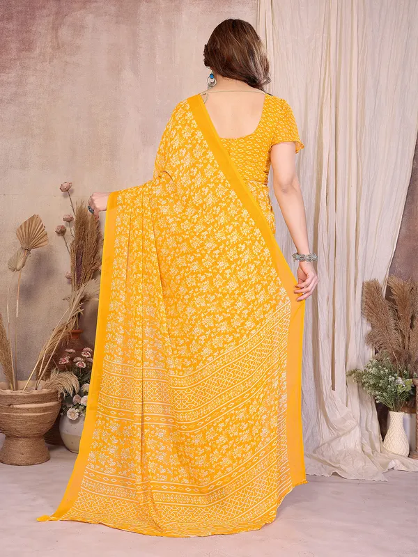 Printed_Georgette_Saree_With_UnStitched_Blouse_Piece_(Yellow)