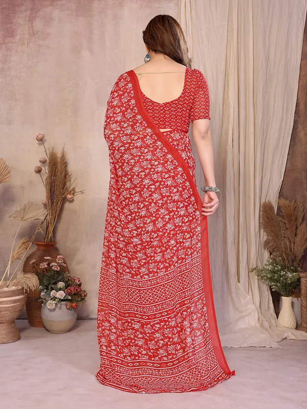 Printed_Georgette_Saree_With_UnStitched_Blouse_Piece_(Red)