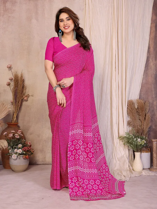 Printed_Georgette_Saree_With_UnStitched_Blouse_Piece_(Pink)