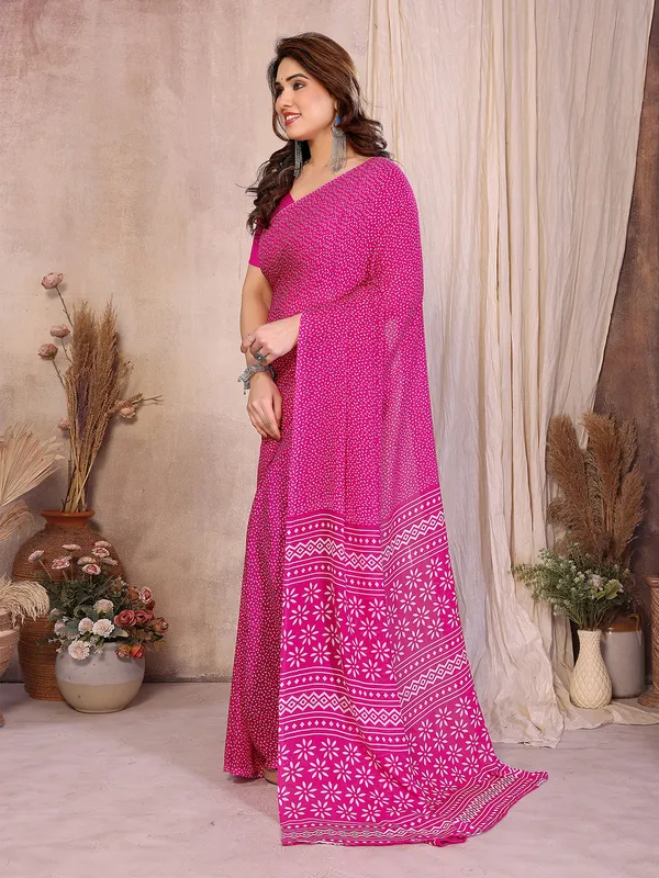 Printed_Georgette_Saree_With_UnStitched_Blouse_Piece_(Pink)