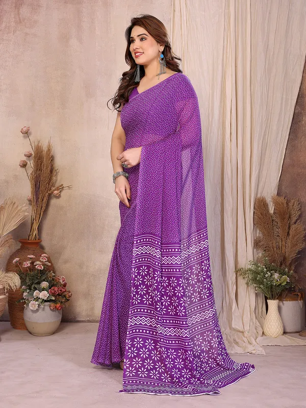 Printed_Georgette_Saree_With_UnStitched_Blouse_Piece_(Purple)