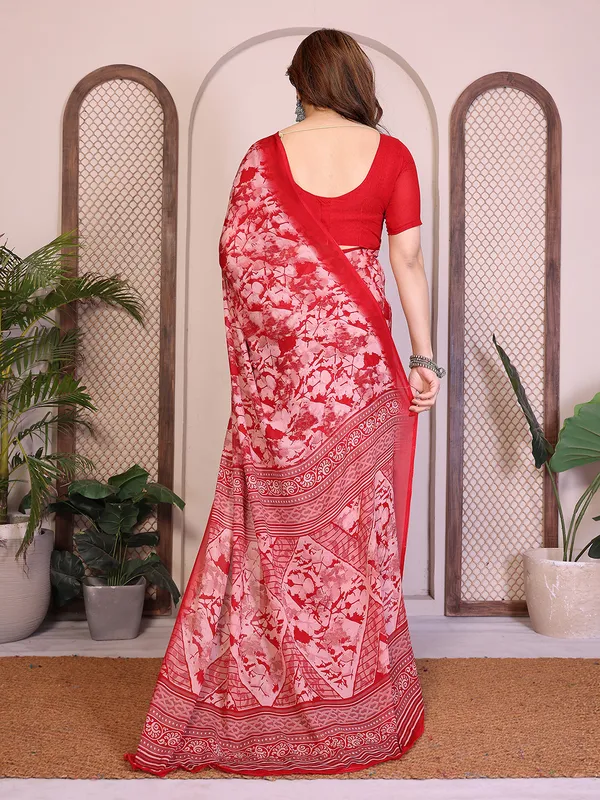 Printed_Georgette_Saree_With_UnStitched_Blouse_Piece_(Red)