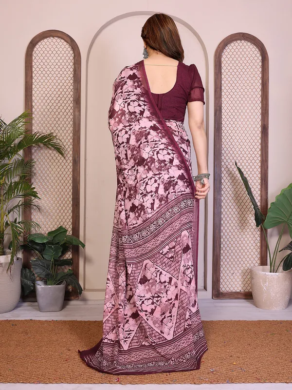 Printed_Georgette_Saree_With_UnStitched_Blouse_Piece_(Wine)