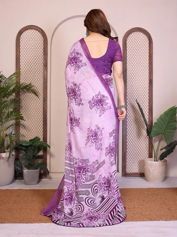 Printed_Georgette_Saree_With_UnStitched_Blouse_Piece_(Purple)