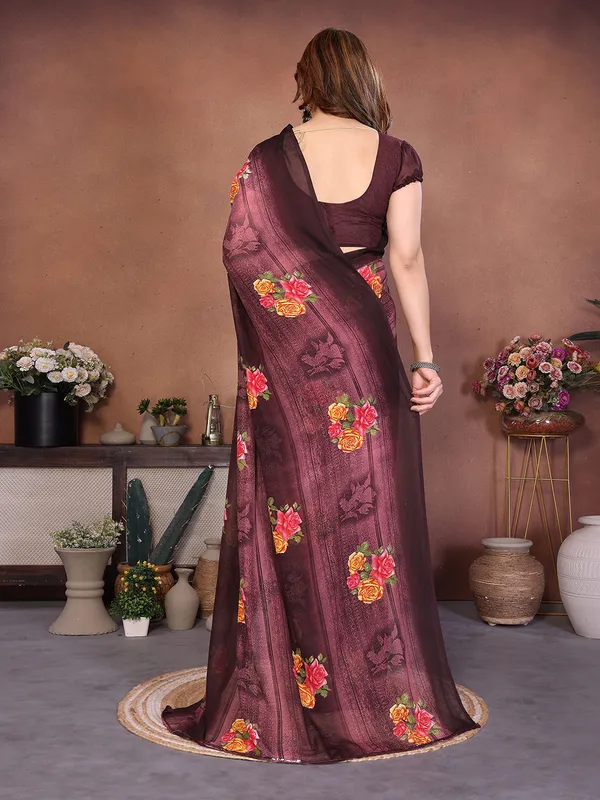 Printed_Georgette_Saree_With_UnStitched_Blouse_Piece_(Wine)