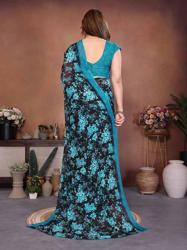 Printed_Georgette_Saree_With_UnStitched_Blouse_Piece_(Blue)