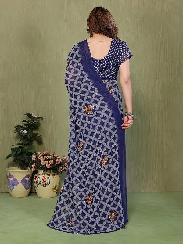 Printed_Georgette_Saree_With_UnStitched_Blouse_Piece_(BLUE)