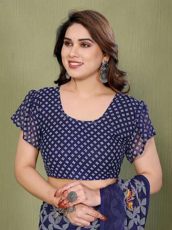 Printed_Georgette_Saree_With_UnStitched_Blouse_Piece_(BLUE)