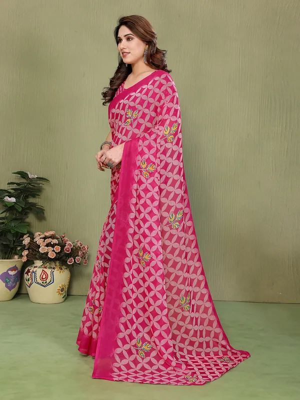 Printed_Georgette_Saree_With_UnStitched_Blouse_Piece_(PINK)