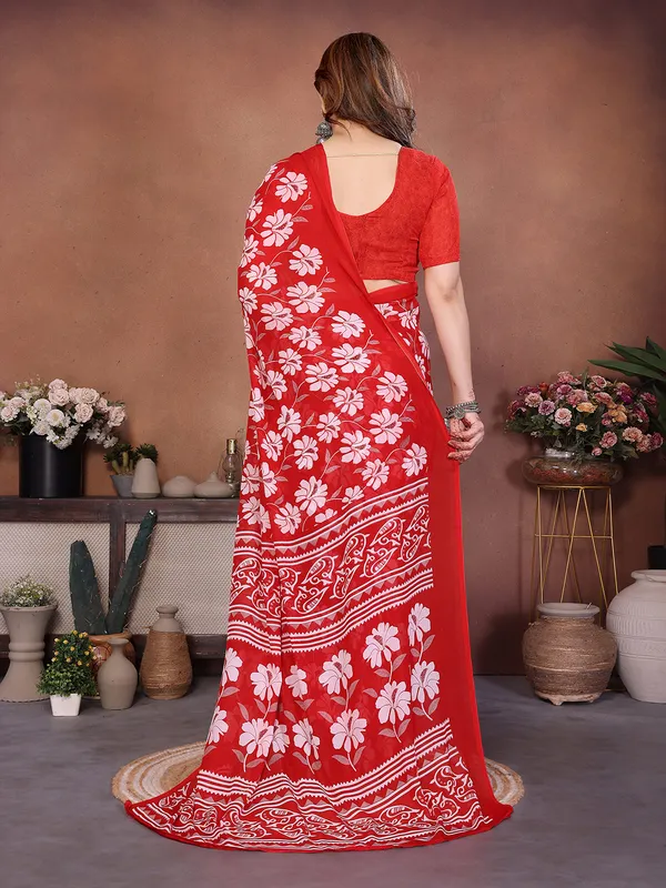 Printed_Georgette_Saree_With_UnStitched_Blouse_Piece_(RED)