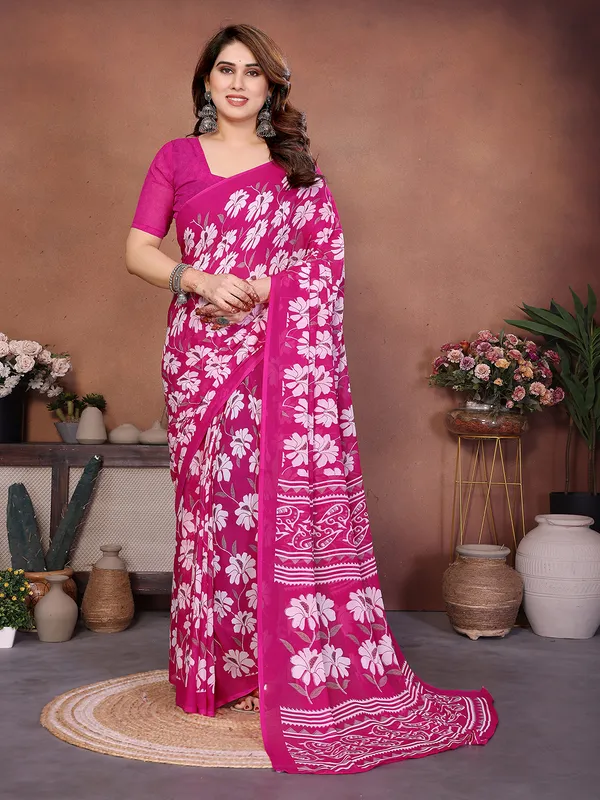 Printed_Georgette_Saree_With_UnStitched_Blouse_Piece_(PINK)
