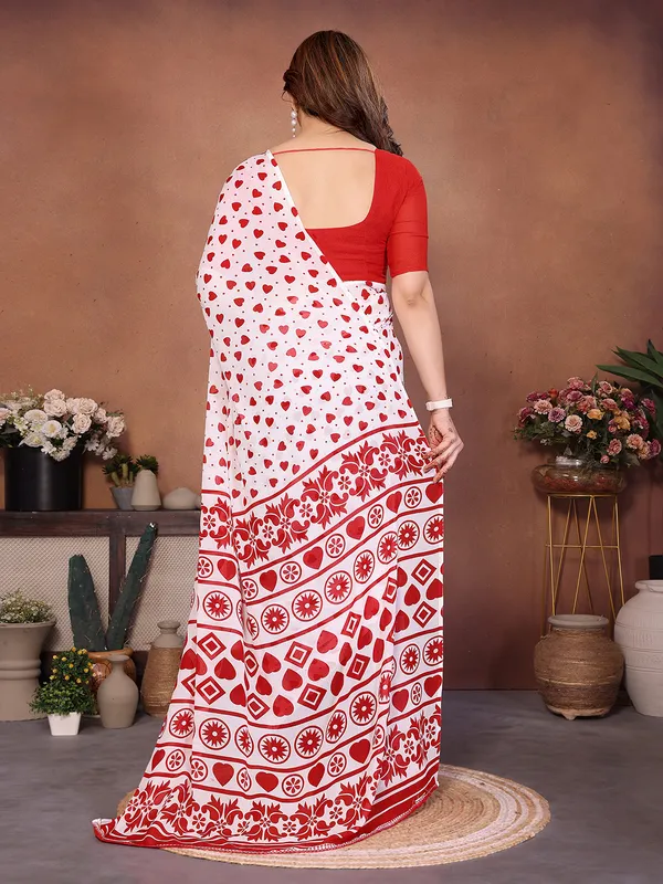 Printed_Georgette_Saree_With_UnStitched_Blouse_Piece_(RED)