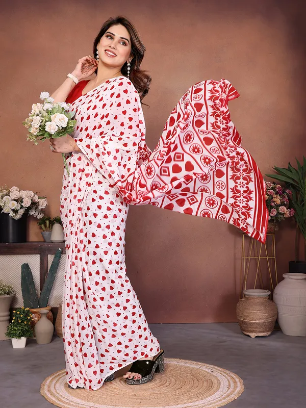 Printed_Georgette_Saree_With_UnStitched_Blouse_Piece_(RED)