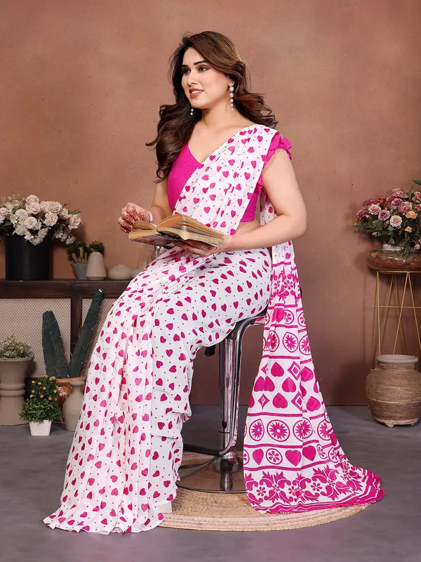 Printed_Georgette_Saree_With_UnStitched_Blouse_Piece_(PINK)