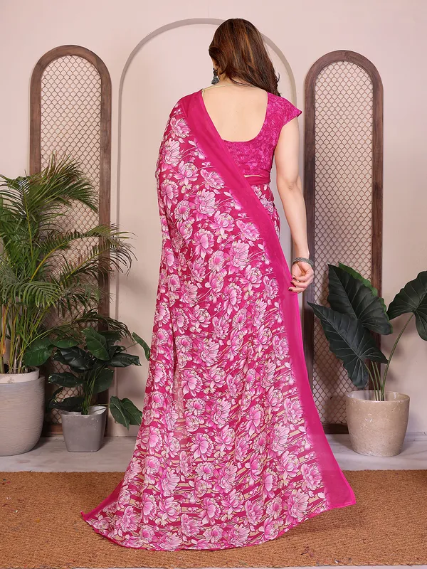 Floral_print_Georgette_Saree_With_UnStitched_Blouse_Piece_(PINK)