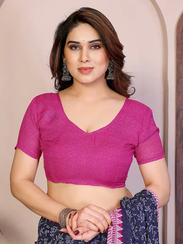 Floral_print_Georgette_Saree_With_UnStitched_Blouse_Piece_(BLUE)