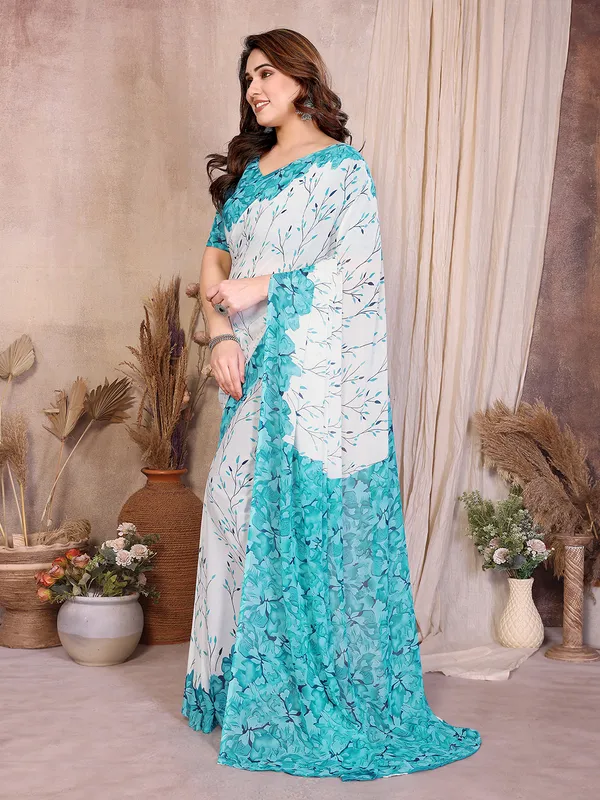 Floral_Print_Daily_Wear_Georgette_Saree_(Rama)