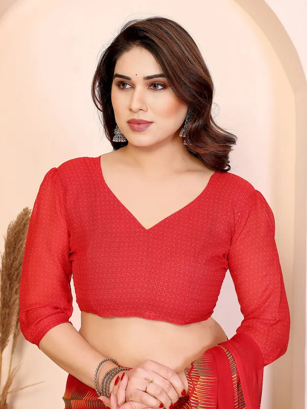 Printed_Daily_Wear_Georgette_Saree_(Red)