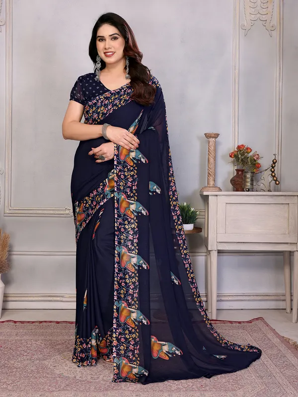 Printed_Daily_Wear_Georgette_Saree_With_Unstitched_Blouse_Piece
