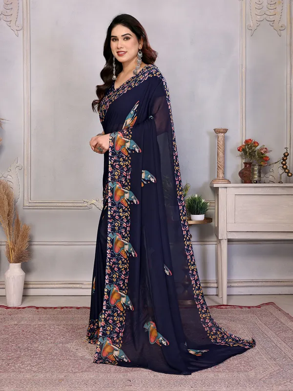 Printed_Daily_Wear_Georgette_Saree_With_Unstitched_Blouse_Piece